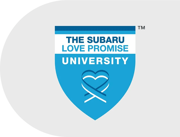 The Subaru Love Promise University shield